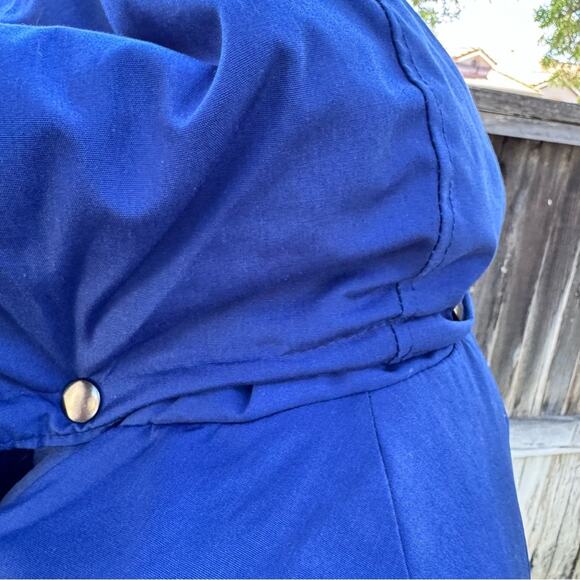 VTG Downhill Racer 1987 Men's Blue Down Filled Ski Snow Hooded Jacket Medium - Picture 6 of 11